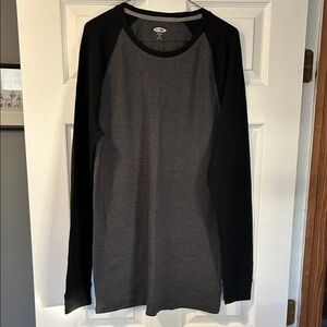 Old Navy Charcoal and Black Waffle Knit Shirt